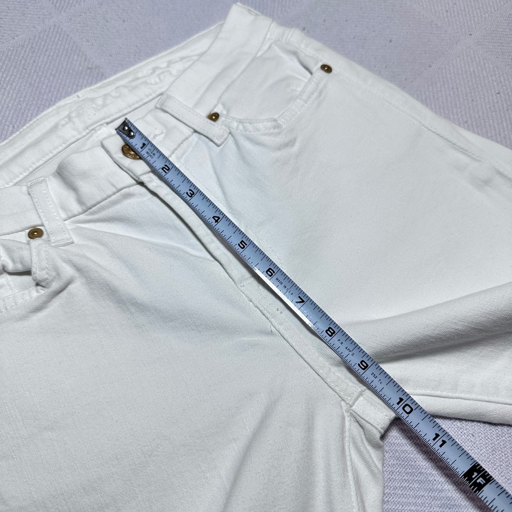 7 For All Mankind Kimmie Bootcut Jeans Womens 28 Stretch White Denim 5 Pocket - Picture 14 of 16